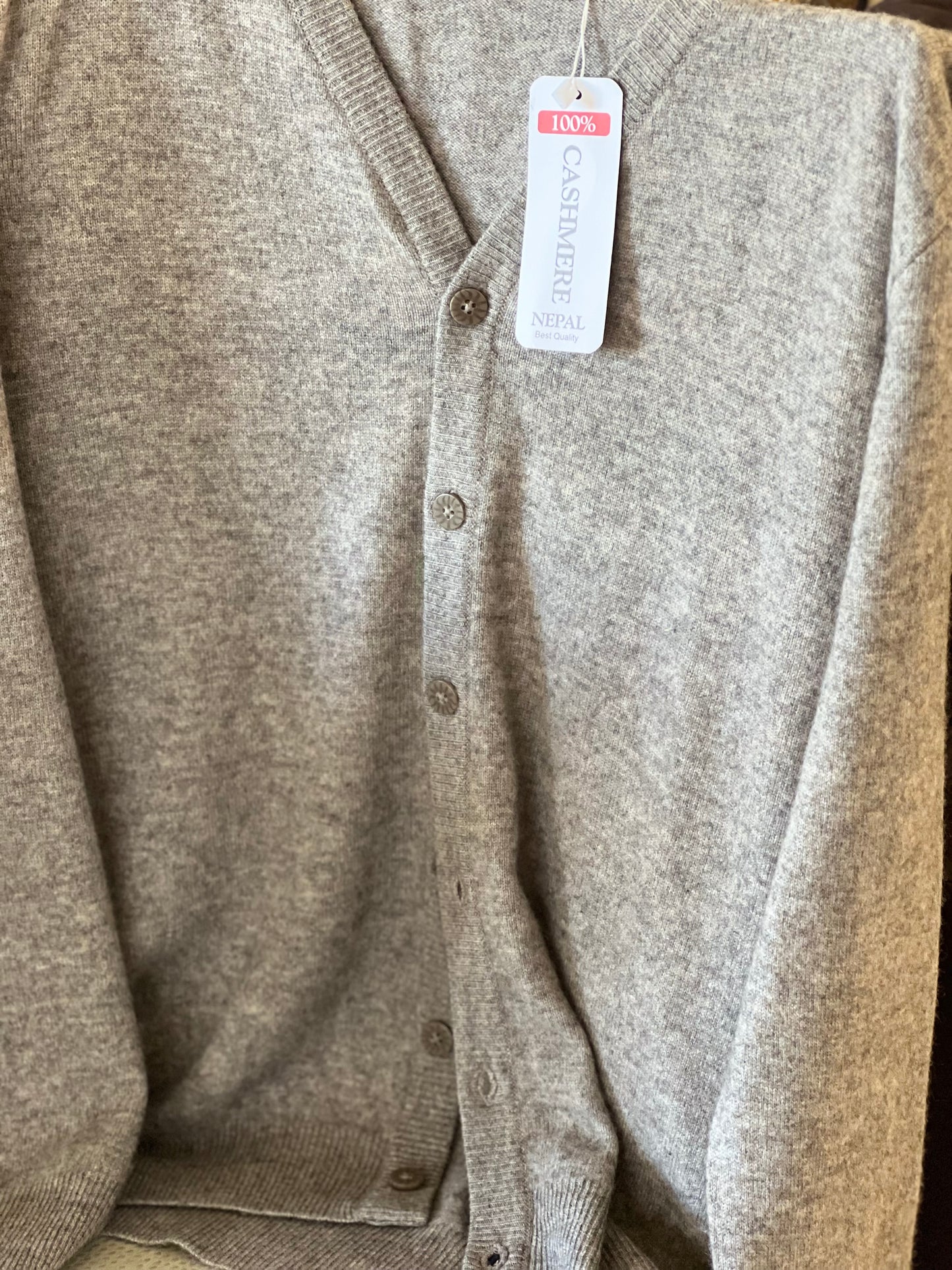 Grey Cashmere Cardigan