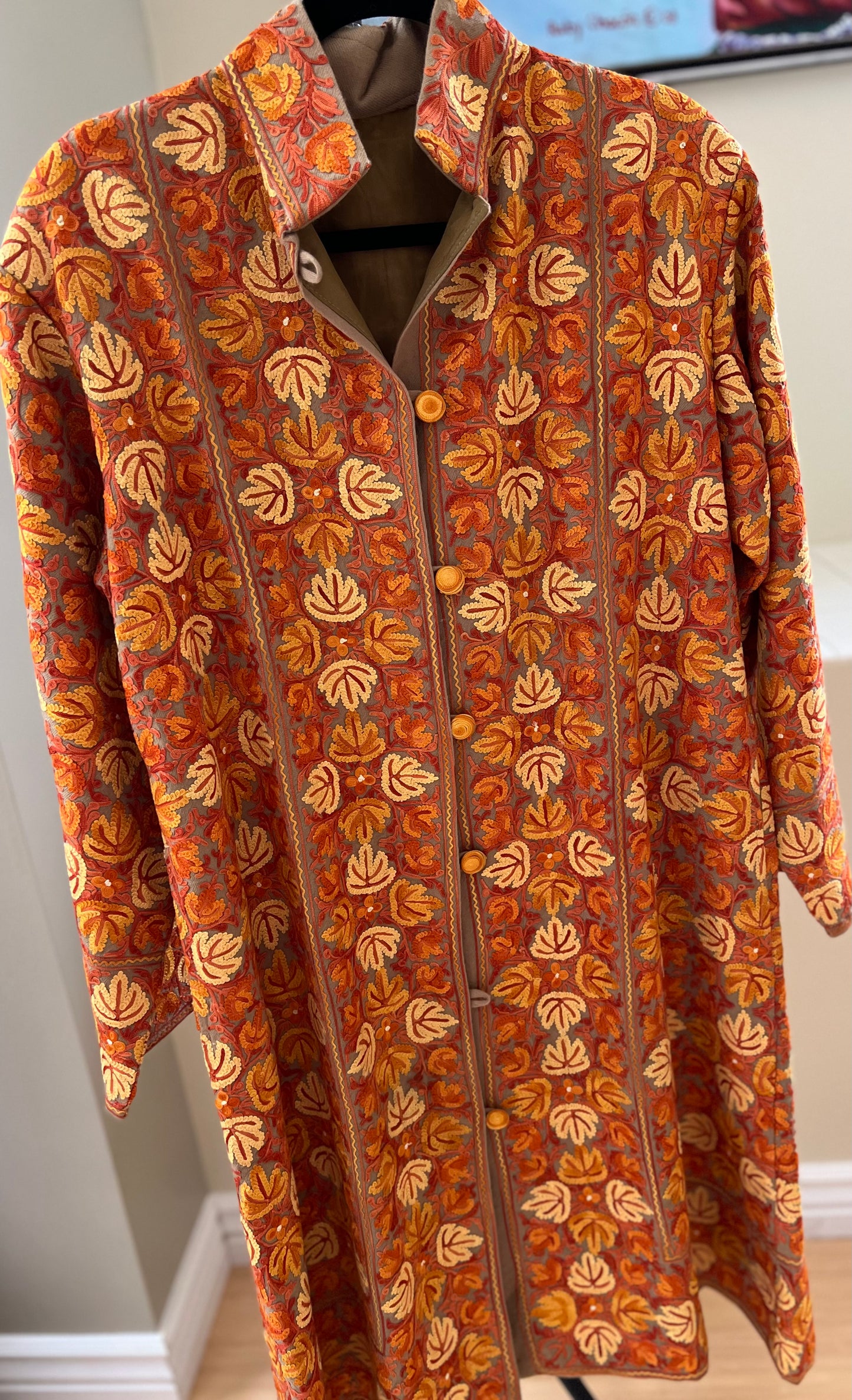 Pashmina long coat in Autumn colors
