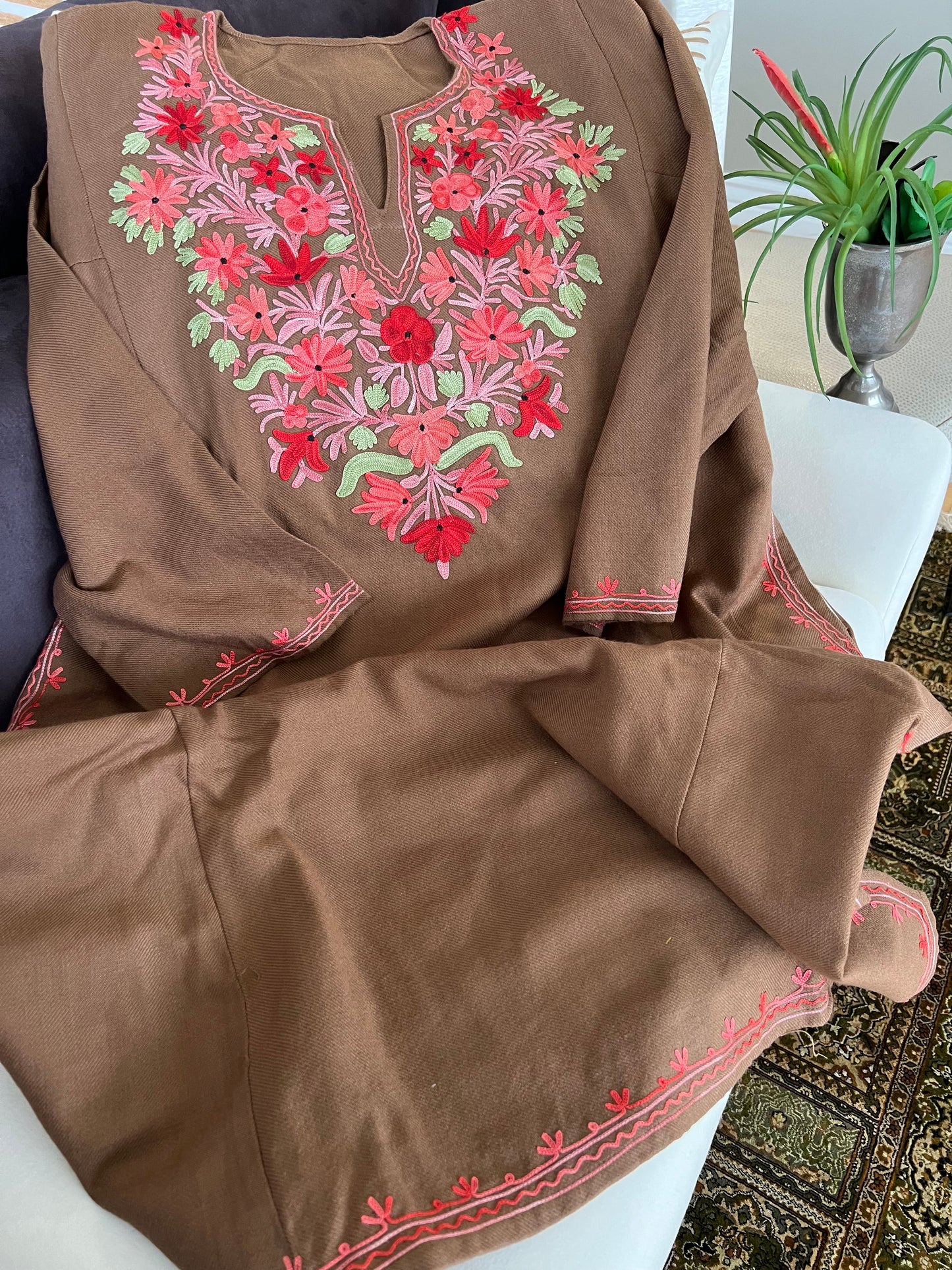 Pashmina Wool Maxi/Middy-Hand Emroidered