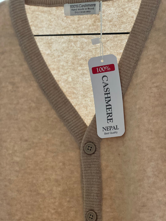 Pure Cashmere Cardigan in Beige